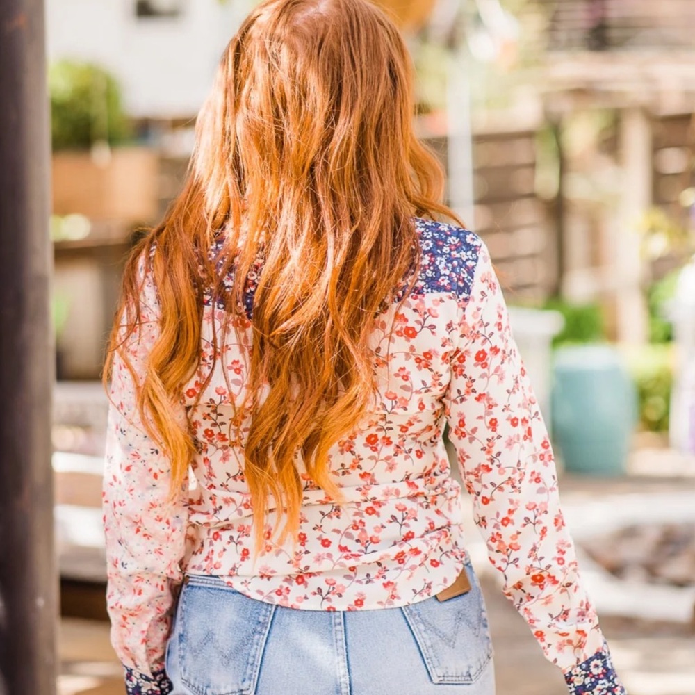 Scully Snap Button Floral Patterned Westerm Shirt - image 2